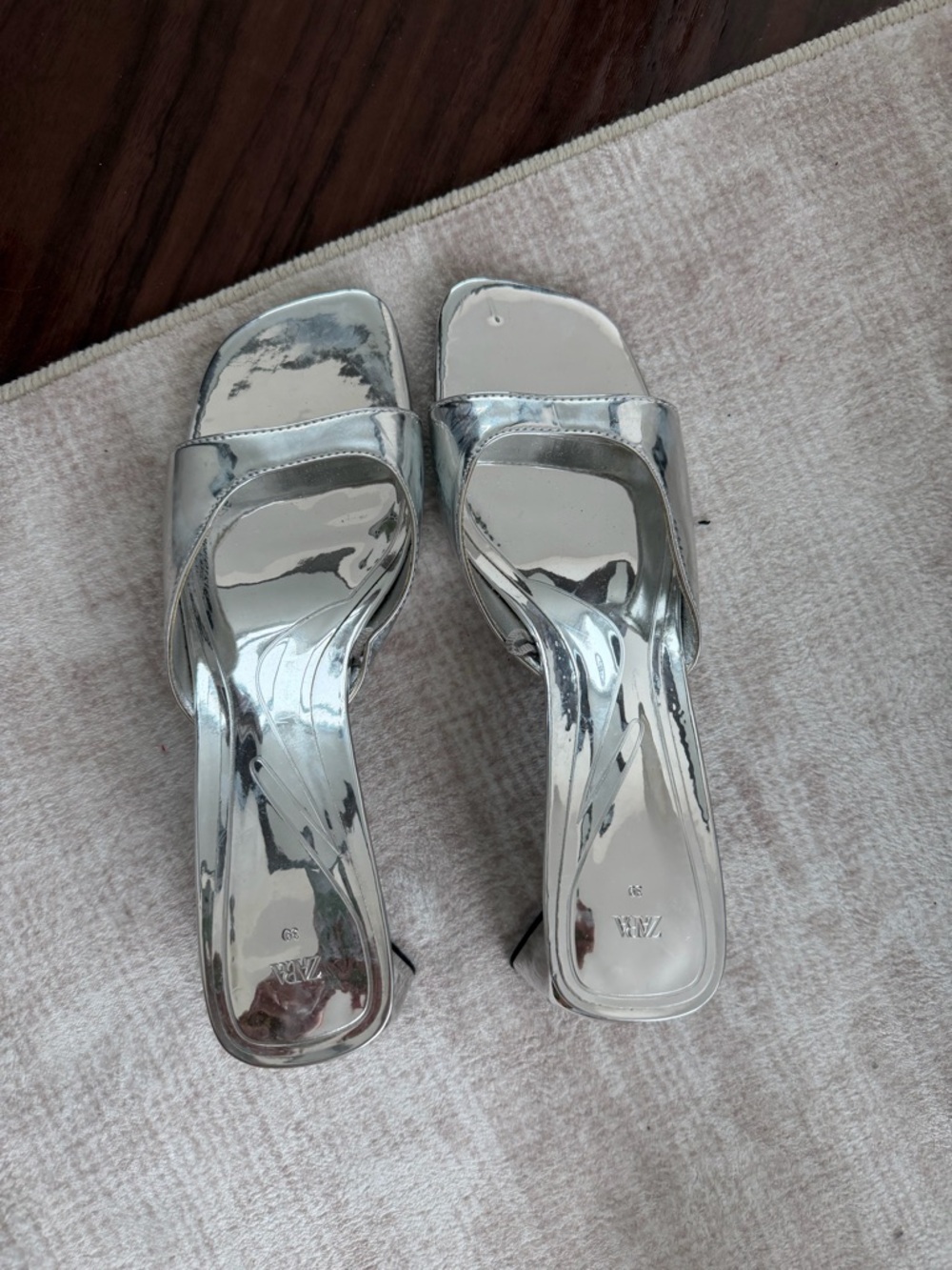 Silver Metallic Zara Heels